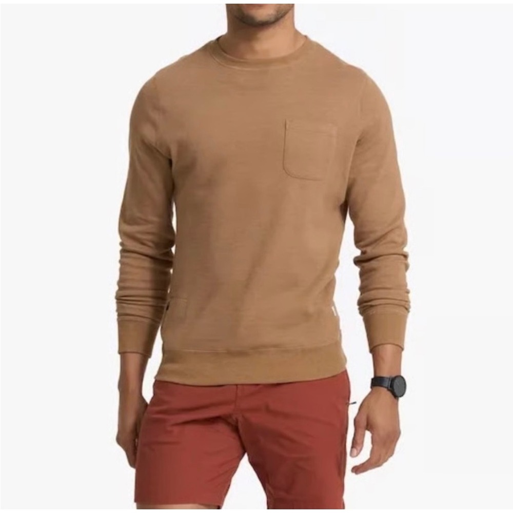 Vuori Jeffreys Pullover Mens M Camel Heather Athleisure Gorpcore V218